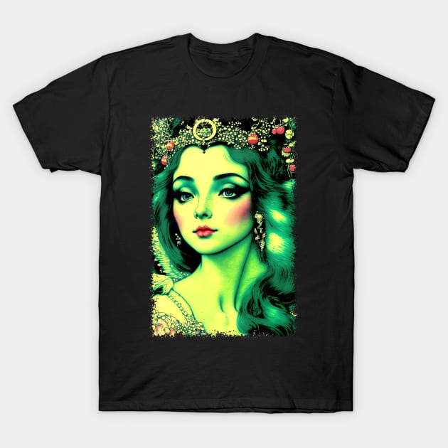 Berry Crown Princess Psychedelic Nouveau Art T-Shirt by SunGraphicsLab